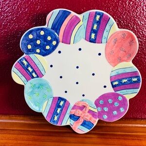 NWT Easter Parade Mervyns 1997 ceramic dish with Easter eggs. Approximately 8 in